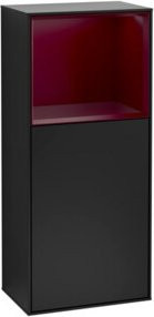 V&B Finion Seitenschrank für das Badezimmer mit LED-Beleuchtung und Glaselementen in Schwarz, B/T/H: 41,8 x 27,0 x 93,6 cm - Bild 1