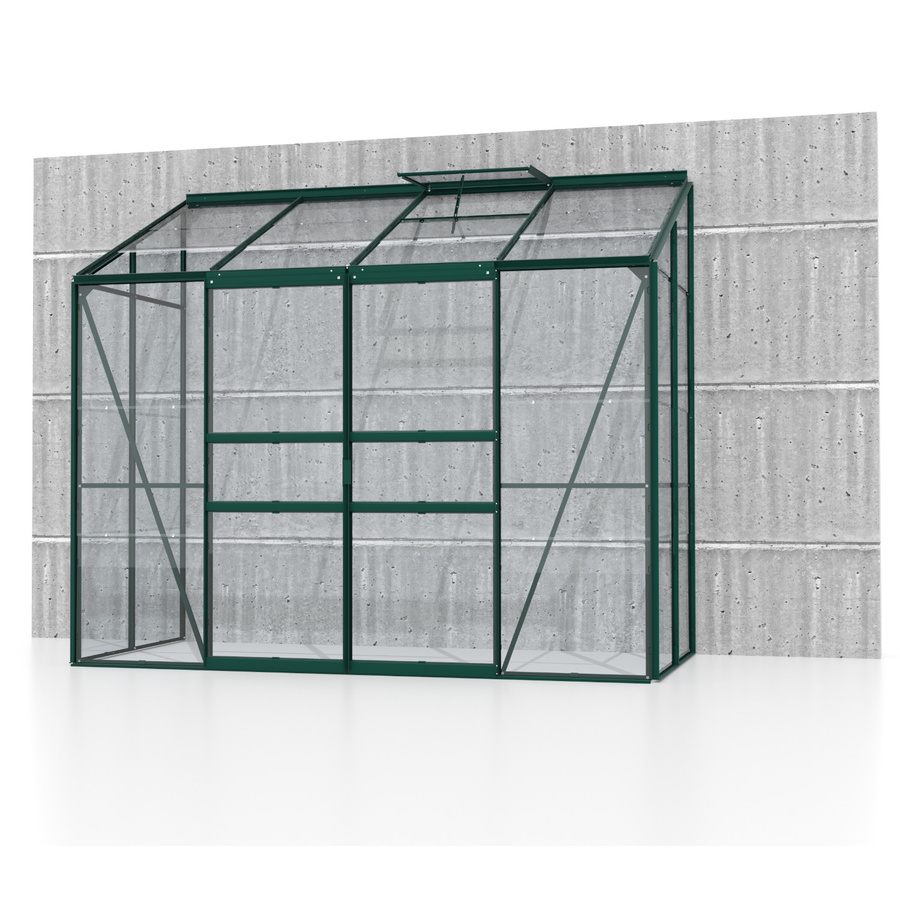 Vitavia Anlehn-Gewächshaus Ida 3300 in Smaragdgrün mit 3,3 m², Aluminiumrahmen und ESG-Sicherheitsglas - Bild 3