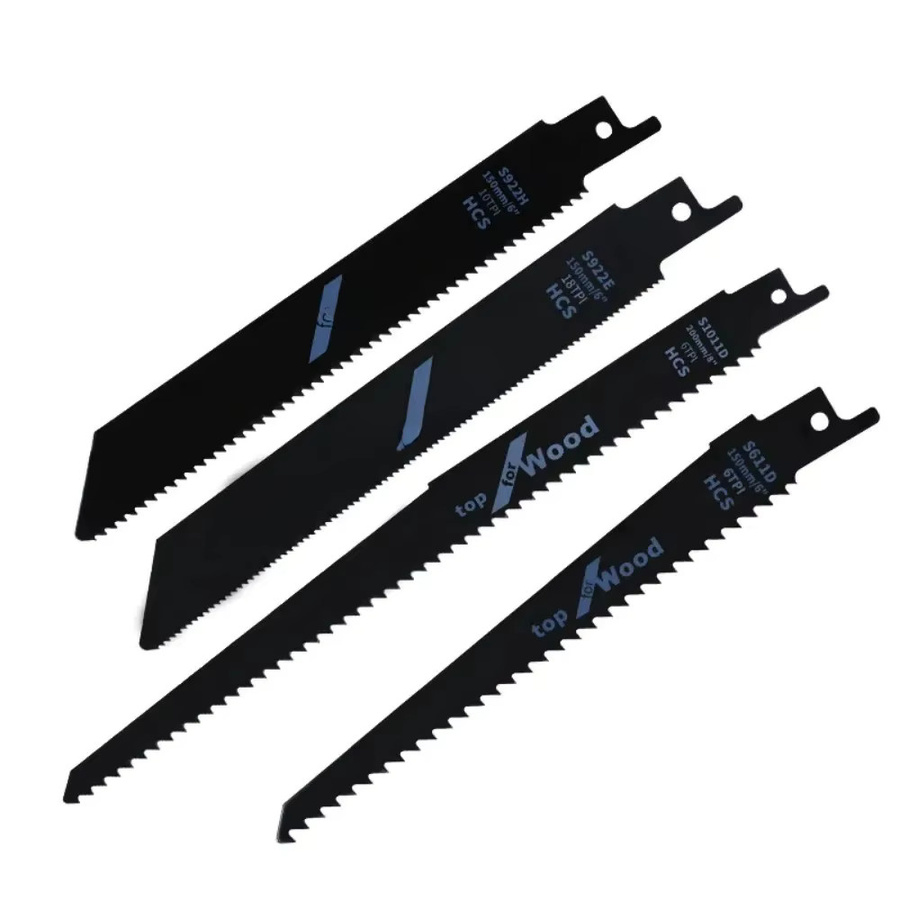Skeyo Sägeblätter für Stichsägen aus Kohlenstoffstahl zum Schneiden von Holz, Kunststoff und Metall, 4-teiliges Set, Schwarz - Bild 4
