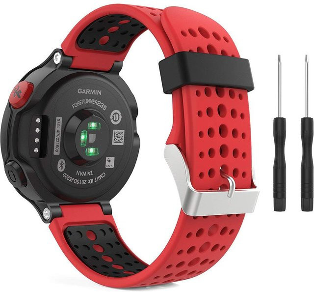 Uhrenarmband Silikon, schwarz rot, Unisex - Bild 1