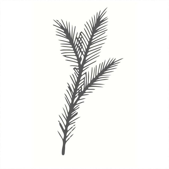 May&Berry Stempel Tannenzweig in Weiß mit Holzgriff, B: 3,5 cm, H: 5,5 cm - Bild 1
