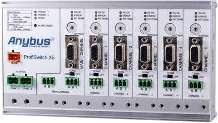 Anybus Repeater Relais Profibus ProfiSwitch X5 in Silber - Bild 1