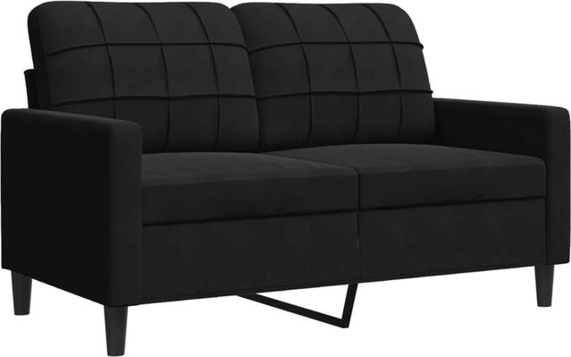 vidaXL 2-Sitzer-Sofa in Schwarz mit Samtbezug und Metallrahmen, Breite: 120 cm - Bild 1