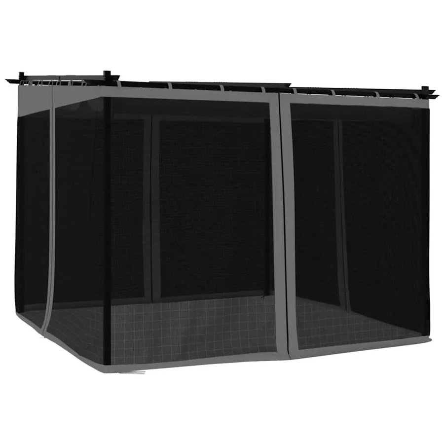 Furnicato Pavillon mit Netzwänden in Anthrazit aus Stahl und Polyester, B x T x H: 300 x 300 x 230 cm - Bild 2