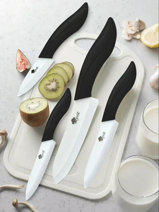 MYVIT Keramikmesser-Set mit weißen Zirkonia-Klingen inklusive Schäler für die Küche - Bild 6