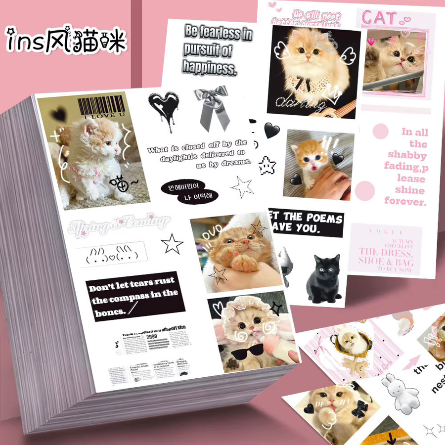 8-teiliges Set bezaubernde Katzenaufkleber von BulingBulingStickers Store in Multicolor für Handyhüllen, Notizbücher und Wasserflaschen - Bild 2