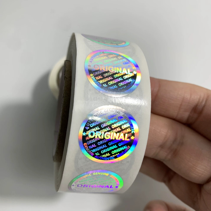 Holographische Sicherheits-Hologramm-Etiketten in Rollen, rund, silber und mehrfarbig, laser-effekt, Durchmesser: 2 cm - Bild 4
