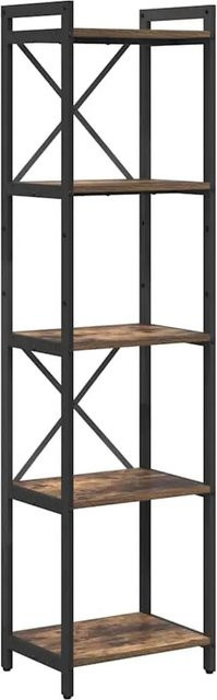 vidaXL Bücherregal in Rauchereiche und Schwarz im Industriallook, B/T/H: 40 x 30 x 155 cm - Bild 1