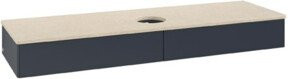 V&B Waschtischunterschrank Antao ohne Frontstruktur in Botti Mattblau lackiert, B/T: 160 x 50 cm - Bild 1