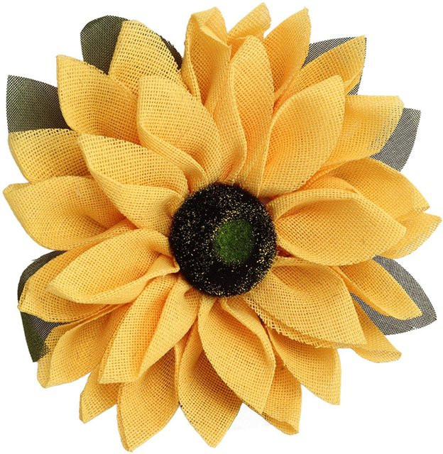 Künstlicher Sonnenblumenkranz von OutsideWorld in Gelb, runder floraler Dekorationskranz für die Haustür oder das Fenster, Durchmesser: 42 cm - Bild 1