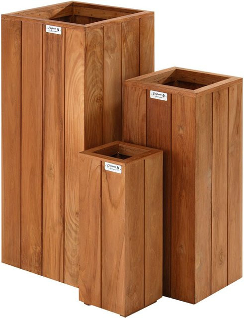 Rechteckiger Blumenkasten aus Bangkirai-Holz B/T/H: 70 x 30 x 30 cm - Bild 1