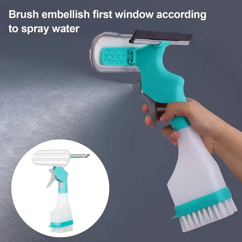 Untior Fensterreiniger 4-in-1 mit Sprühfunktion und Schaber in Blau und Türkis - Bild 3