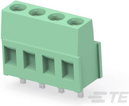 TE Connectivity Verbindungsklemme 282841-4, 4-polig, Grün, für flexible und starre Leiter 0,05-3mm² - Bild 1