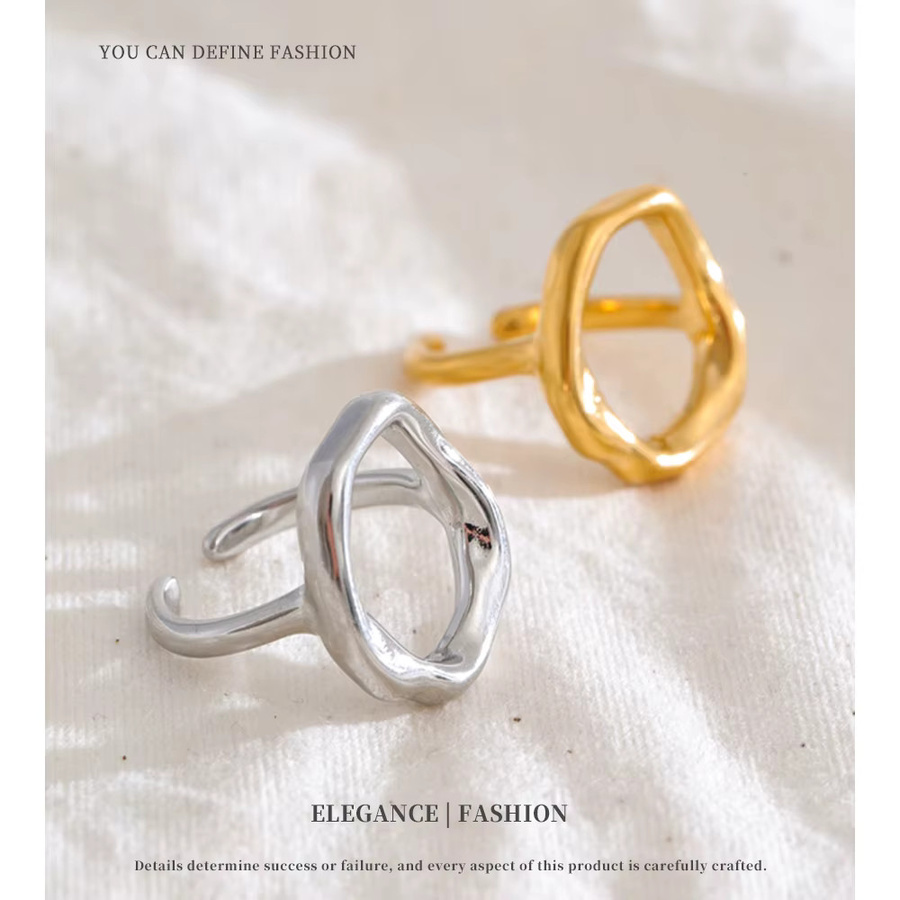 NiNice Ring Edelstahl, rund, offen, Größe 7, Damen - Bild 1