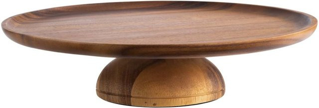 APS Servier- und Tortenplatte Acacia Mini aus Akazie, rund, braun, Durchmesser: 33 cm, Höhe: 8 cm - Bild 1