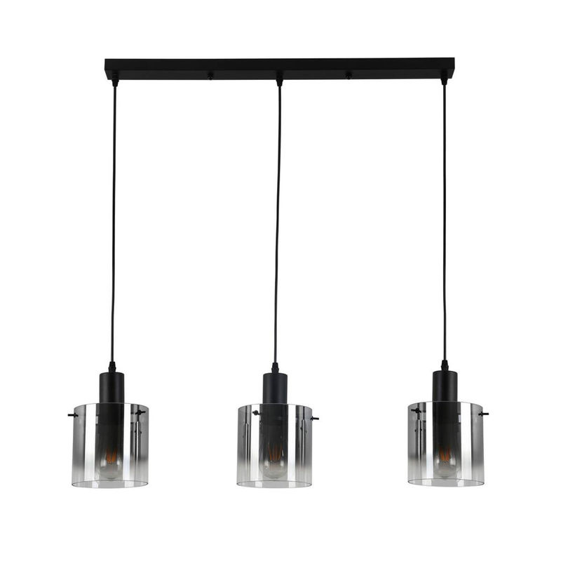 Nolo Pendelleuchte Michelle in Schwarz aus Metall und Glas mit 3 E27 Fassungen, B: 15 cm, H: 120 cm, T: 80 cm - Bild 2