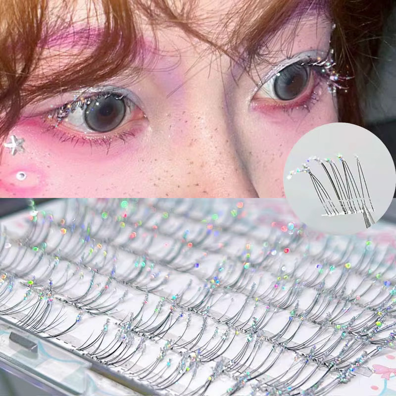 Mixiaohe Selbstklebende Diamant-Wimpern Sternendesign, Schimmernd - Bild 2