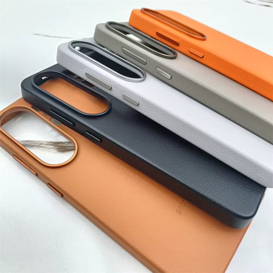 Luxuriöse Stoßfeste Leder-Handyhülle für Samsung Galaxy S26 Ultra in Braun - Bild 2
