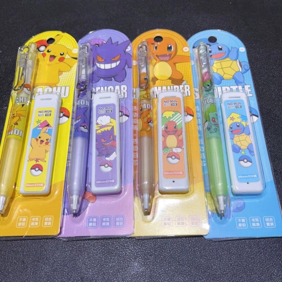 Bandai Pokémon Mechanisches Bleistift-Set mit Pikachu, Glurak und Schiggy in Mehrfarbig - Bild 3