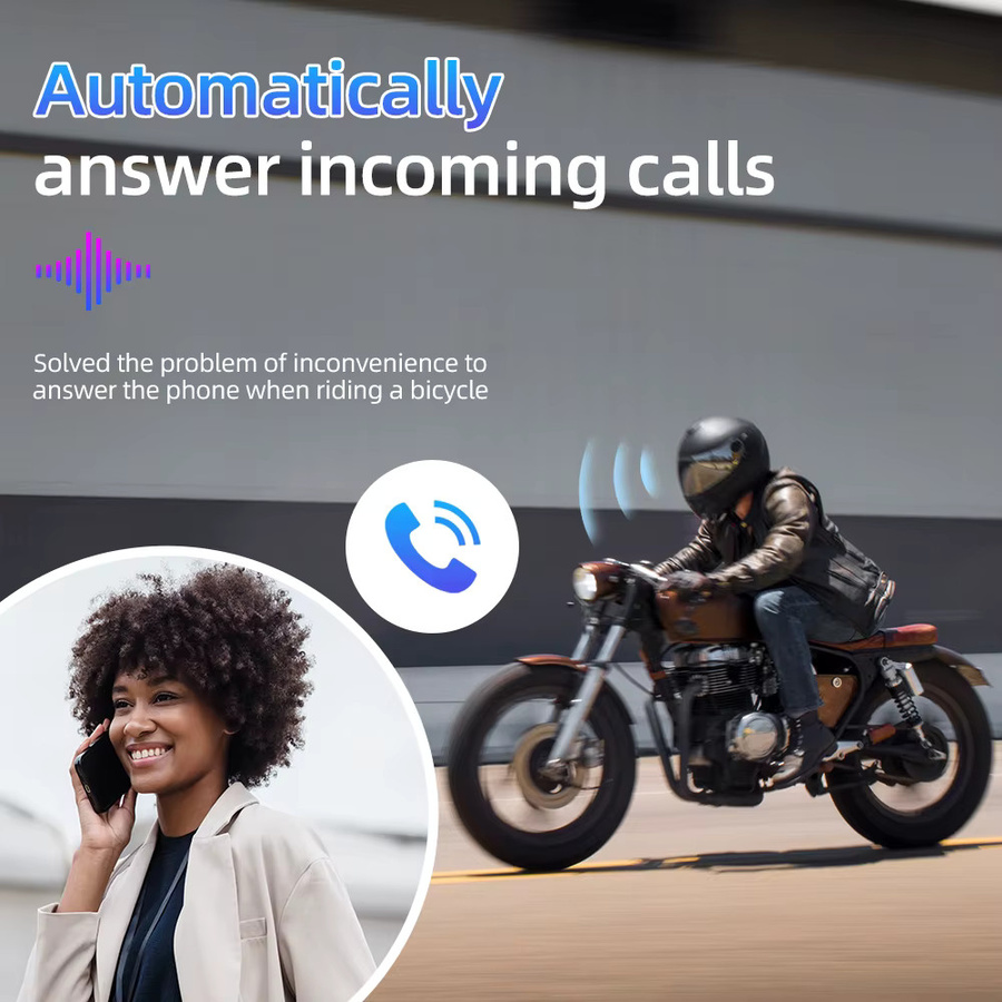 Kebidumei Bluetooth 5.0 Motorrad Helm Headset in Schwarz, wasserdichte drahtlose Stereo-Kopfhörer mit Mikrofon und Freisprecheinrichtung - Bild 2
