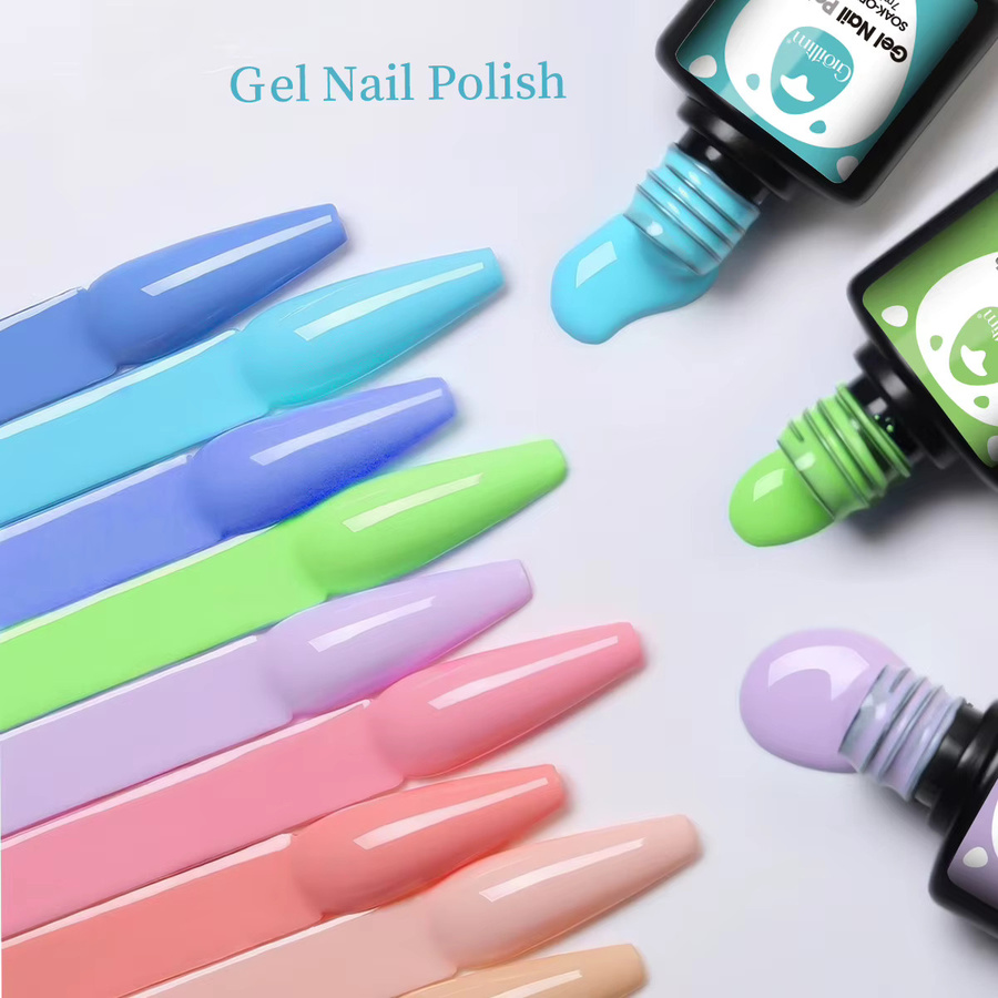 Groillim Gel-Nagellack Set, dunkles Khaki, 3x 7 ml - Bild 1