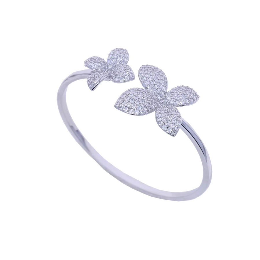 JYZSWBB Armband, Blumen-Armband, Silber, Zirkonia, Damen - Bild 2