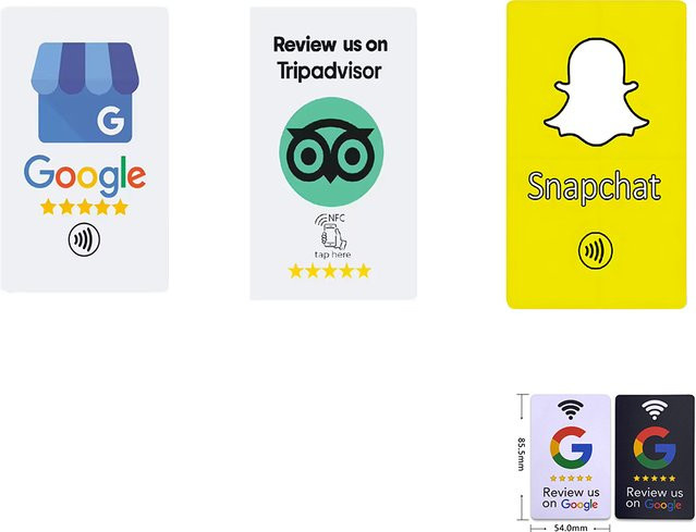 HACHANLUN Programmierbare NFC Google Review Card mit 13,56 MHz und 215-Chip in Multicolor - Bild 1