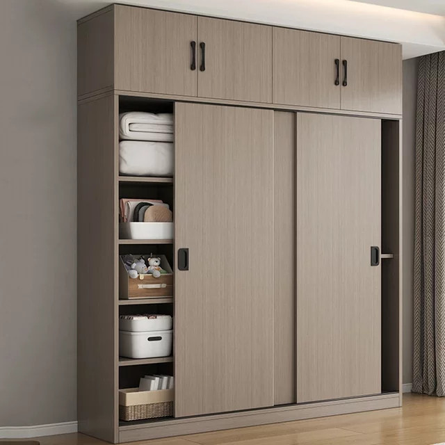 ZEco Kleiderschrank mit Schiebetüren in Weiß und Beige für dein Schlafzimmer - Bild 1