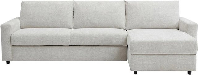 Vente-unique Schlafsofa Milavo in Beige, L-Form mit Stoffbezug, Breite: 284 cm, Tiefe: 160 cm, Höhe: 90 cm - Bild 1