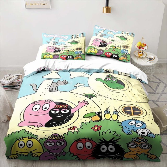 Barbapapa Bettwäsche-Set mit Bettbezug und Kissenbezug, Mehrfarbig, B/H: 200 x 200 cm - Bild 1