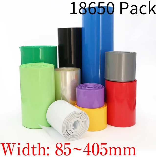 PVC Schrumpfschlauch Isolierfolie für 18650 Lipo-Akkus und Lithium-Gehäuse, Breite: 85 mm bis 400 mm - Bild 1