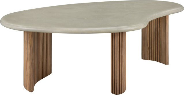 Ethnicraft Boomerang Outdoor Coffee Table aus Teakholz und Beton in Multicolour - Bild 1