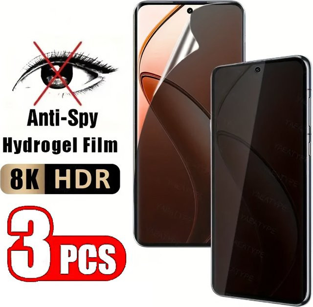 3er-Pack Privatsphäre Hydrogel-Displayschutz für Motorola G Play, Stylus, Power 5G 2024, E14, E15, S50, Neo, X50 Ultra und ThinkPhone 25, transparent - Bild 1