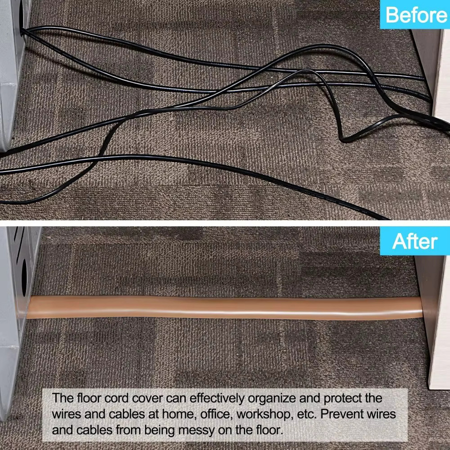 Flexible elektrische Kabelabdeckung als flammhemmender Kabelkanal für den Boden in Gelb, erhältlich in 1 m oder 3 m Länge - Bild 2