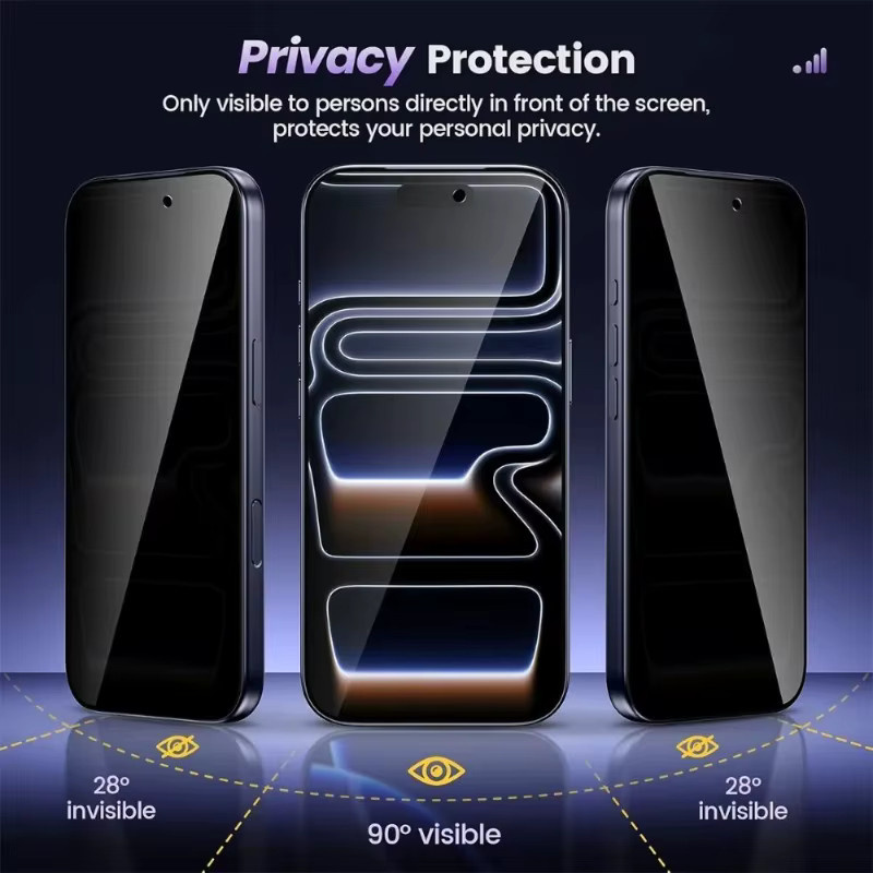 SnakeGlass 3er-Pack Anti-Spionage Panzerglas Displayschutzfolie für iPhone 17 16 15 14 13 12 11 Pro Max Plus Air Transparent - Bild 2