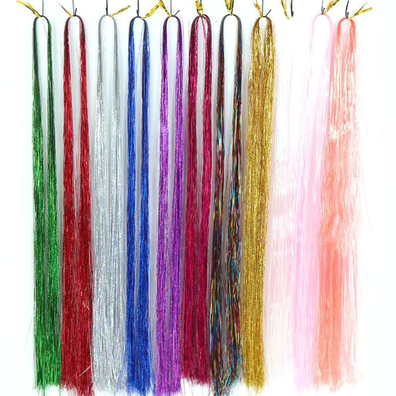LUPU Kunsthaar-Lametta-Set, bunte Haarverlängerungen, Damen, 58,9 cm - Bild 3