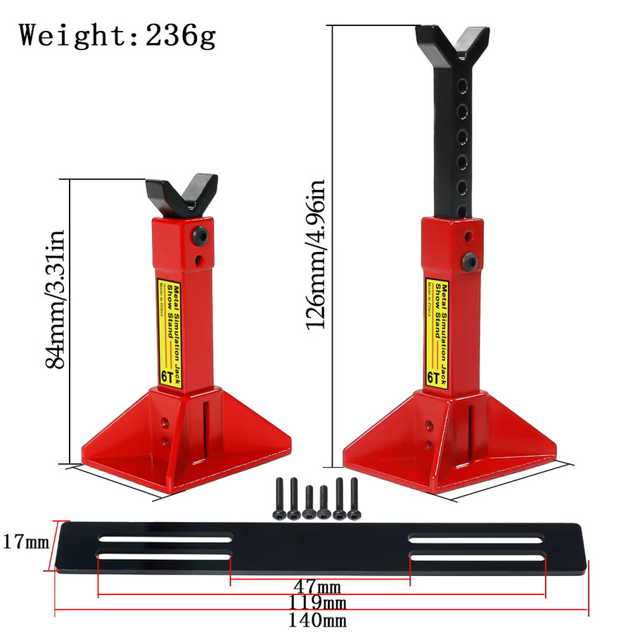AJRC Mini Jack Steht Dekoration Reparatur Werkzeug, 2-teiliges Set, Metall, Blau - Bild 2