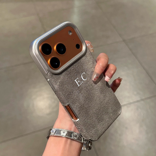 Personalisierte Luxus-Handyhülle von YLUOYI mit Cowboy-Muster aus Kunstleder für iPhone 17 16 15 14 13 Pro Max Air 12 mit individueller Heißfolienprägung deiner Buchstaben - Bild 1
