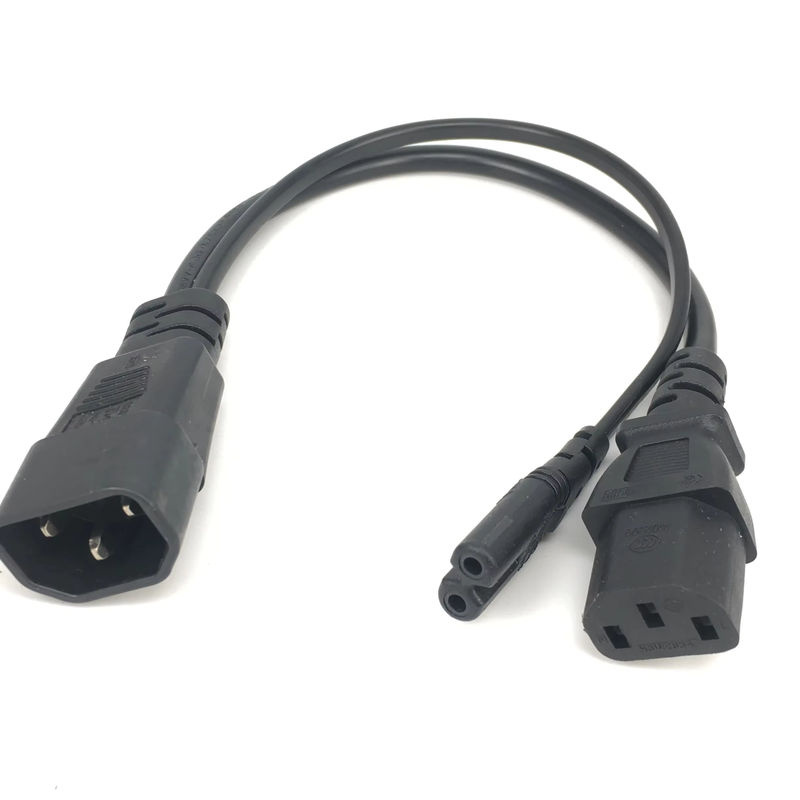 Bolantedz Netzkabel Splitter Adapter von IEC320 C14 auf IEC320 C13 und C7 in Schwarz für PC, Monitor, Scanner und Drucker - Bild 6