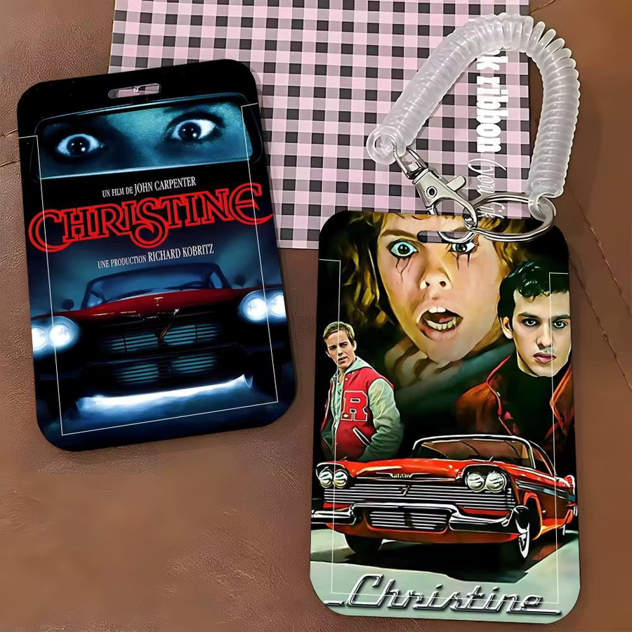 Ausweishülle im Retro Horrorfilm Design Christine 1983 für Schulkarten und Zugangskarten aus Kunststoff, Mehrfarbig - Bild 2