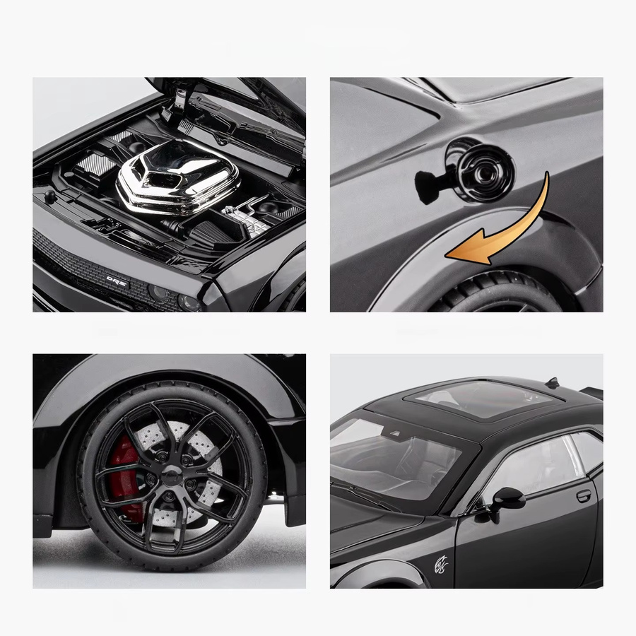 MAKEDA Challenger Hellcat Modellauto, 1:18, Metall, Schwarz - Bild 3