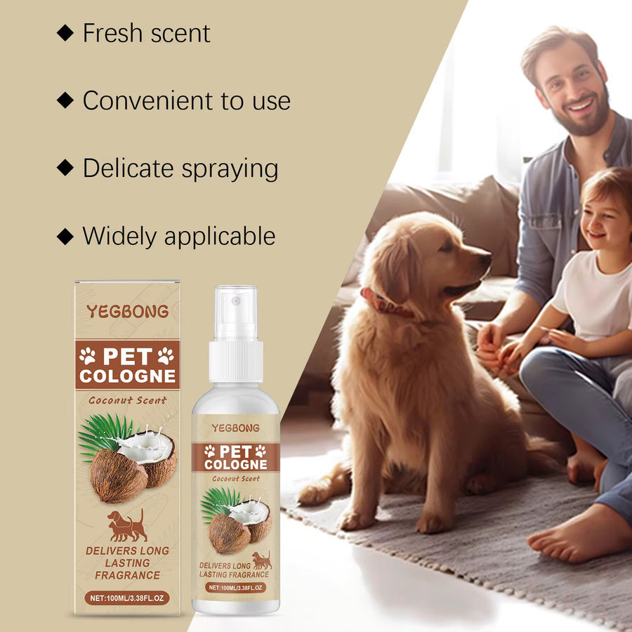 Yegbong Kokosnussöl Haustier-Deodorant-Spray für Katzen und Hunde zur Geruchsbeseitigung und für langanhaltende Frische - Bild 3
