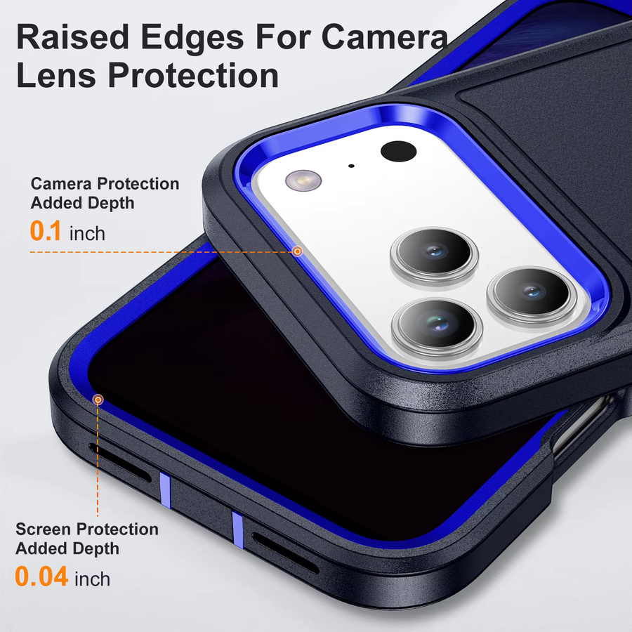 3-in-1 Panzerhülle in Militärqualität für Apple iPhone 13 bis iPhone 18 Pro Max, Sturzsichere Schutzhülle aus TPU und PC, Ott-Box - Bild 4