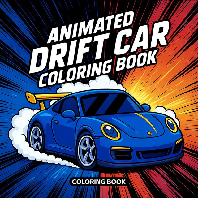 ANIMATED DRIFT CAR Malbuch für Erwachsene mit 24 Seiten zur Entspannung und kreativen Gestaltung - Bild 1