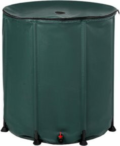 floraworld Faltbare Regentonne in Grün mit 400 l Fassungsvermögen, Auslaufhahn mit Sieb und Schutznetz, B/T/H: 82 x 82 x 82 cm - Bild 1