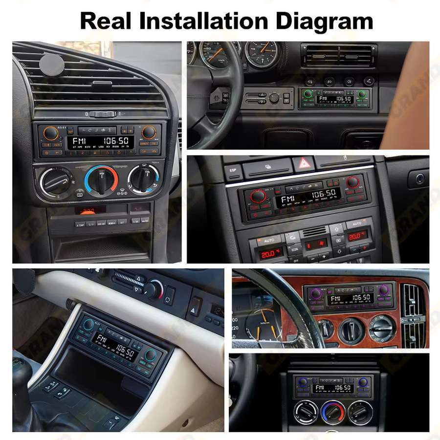 Grandnavi Retro Autoradio 1DIN MP3-Player mit Bluetooth und QC3.0 in Schwarz - Bild 2