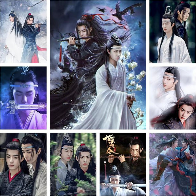 5D Diamantmalerei The Untamed Chen Qing Ling DIY Mosaik Kreuzstich Kunstdeko Motiv Wei Wu Xian und Lan Zhan, Mehrfarbig, B/H: 30 x 30 cm - Bild 1