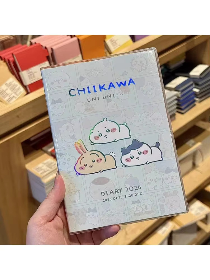 Chiikawa 2026 Tagebuch-Planer mit Wochen- und Monatskalender als niedliches Cartoon Notizbuch für Schule und Büro in Mehrfarbig - Bild 3