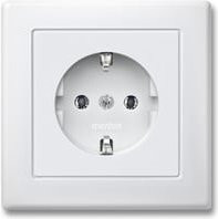 Merten Schutzkontakt-Steckdose System M Schuko mit voller Abdeckplatte, Unterputz, Weiß, IP20 - Bild 1