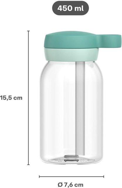 Mepal Mio Trinkflasche mit Strohhalm in Green, 450ml - Bild 1